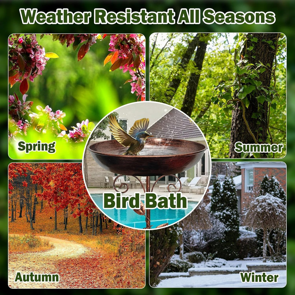 Bird Bath & Feeder Garden Decoration Set