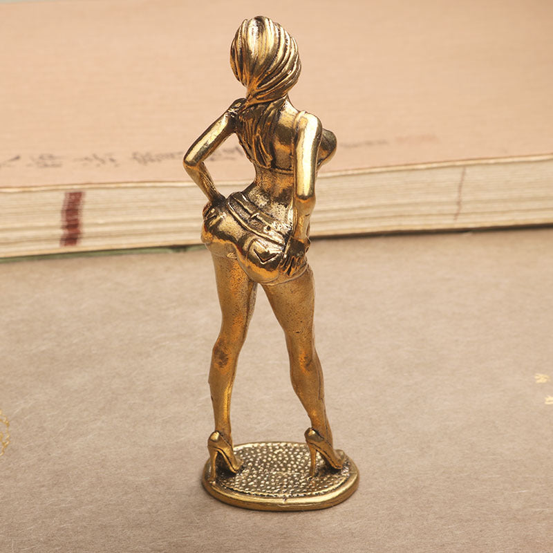 Beautiful Woman Brass Statue
