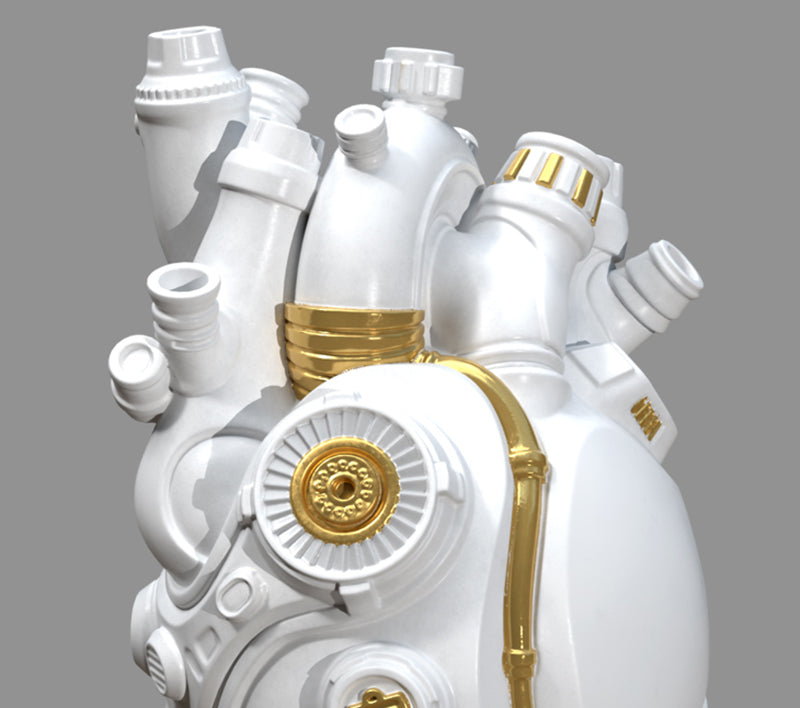 The Singularity's Heart Modern Futuristic Sculpture
