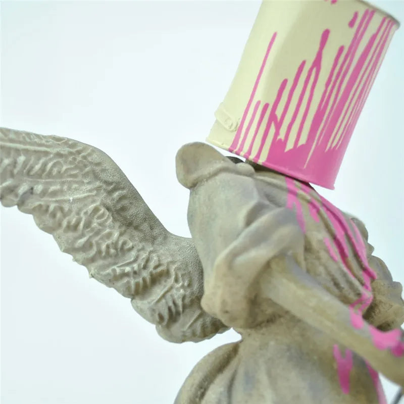 Victory Statue with Paint Flow Sculpture