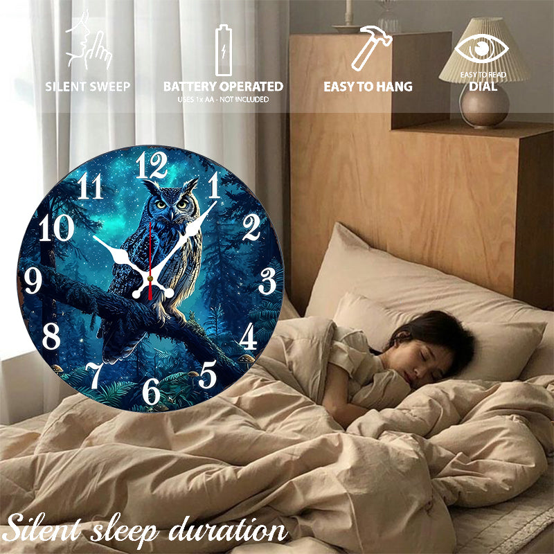 Mystical Forest Owl Wall Clock