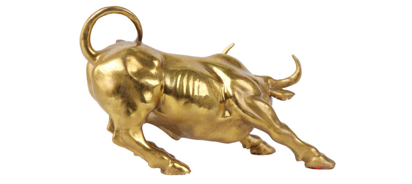 Luxury Pure Copper Wall Street Bull Statue