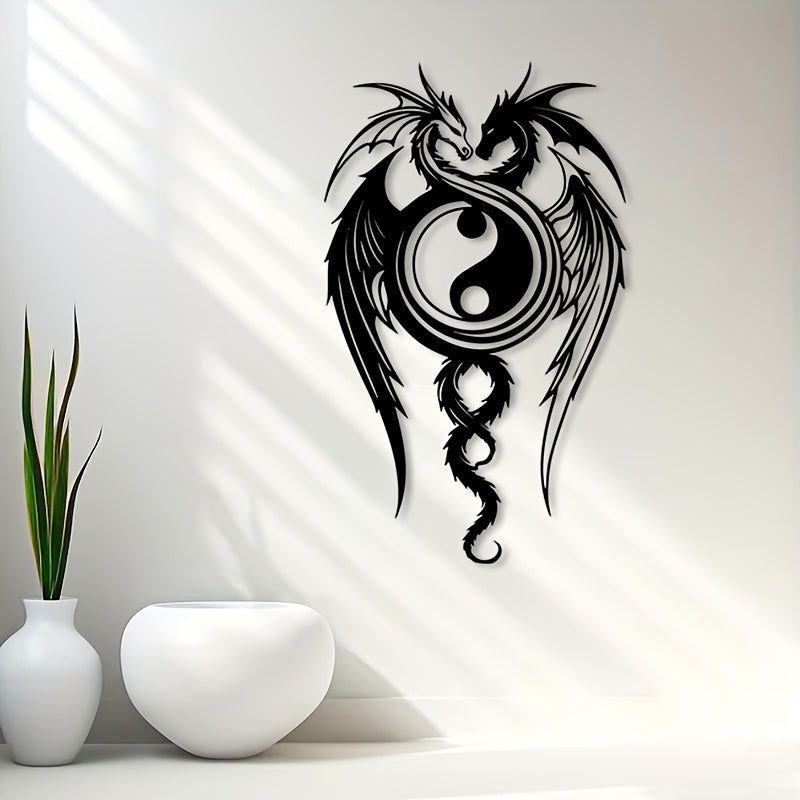 Yin Yang Dragon Metal Wall Art