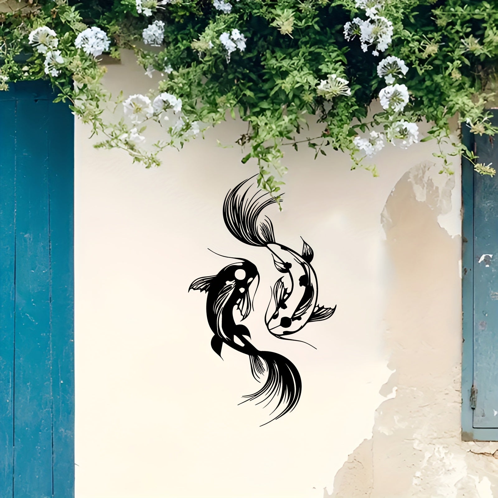 Yin Yang Koi Fish Metal Wall Art