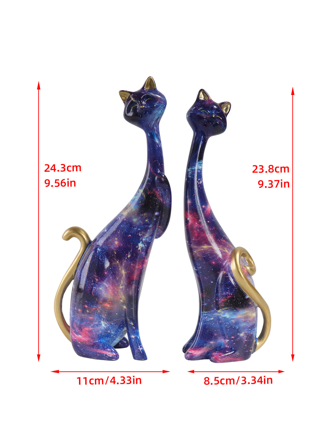 Modern Elegant Cat Statues Set