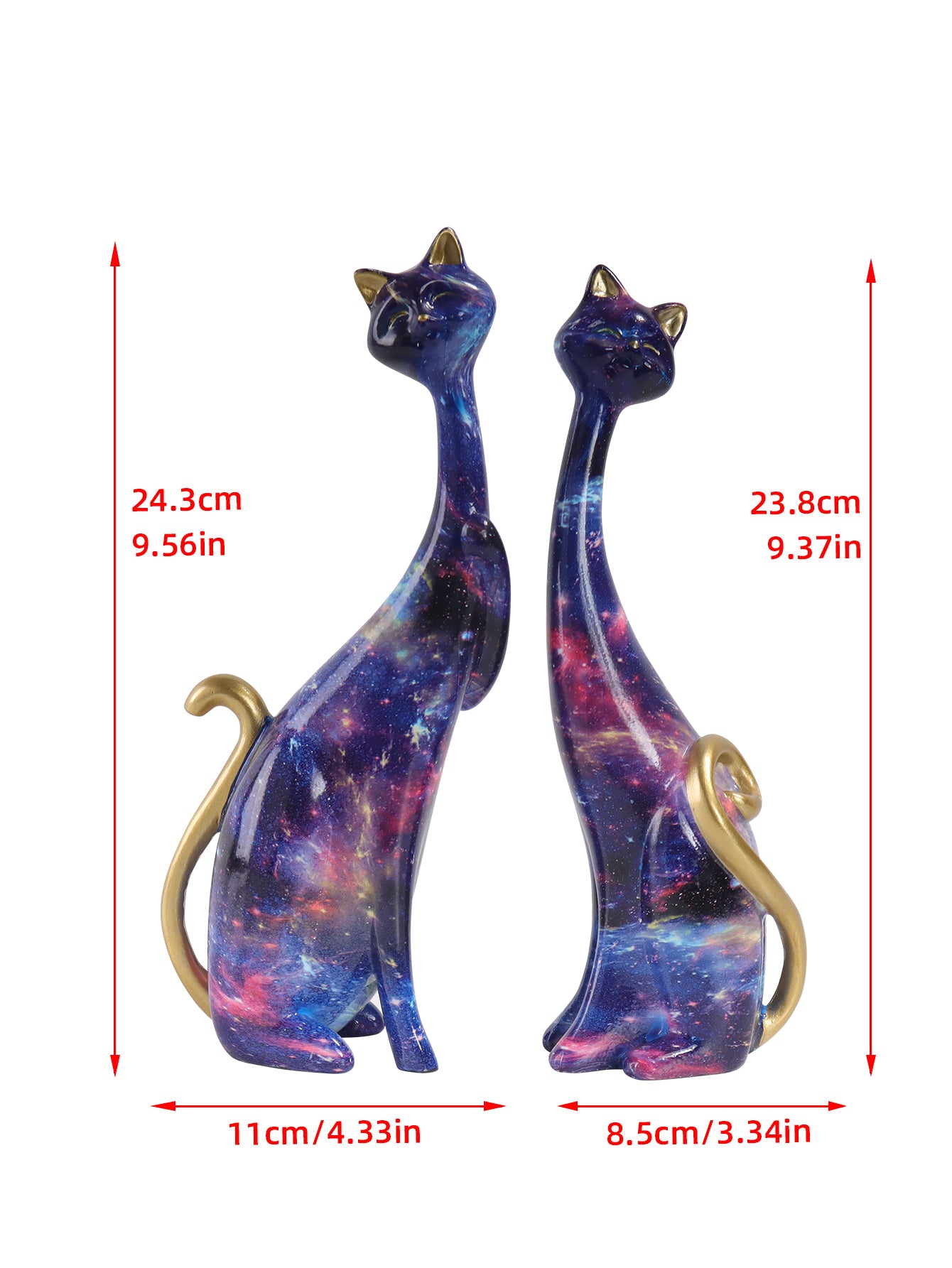 Modern Elegant Cat Statues Set