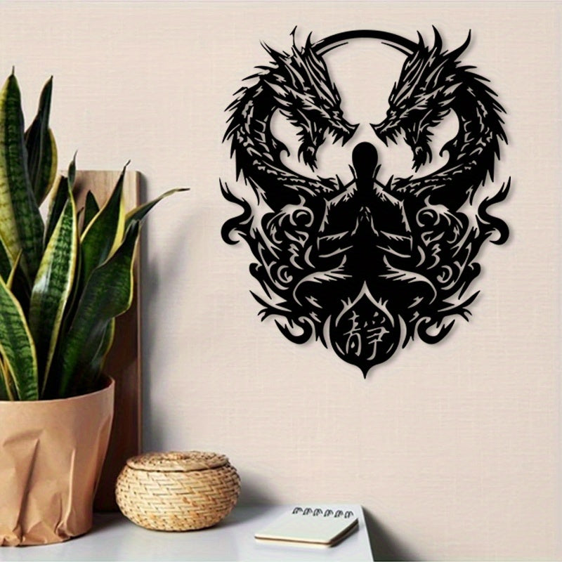 Meditating Dragon Metal Wall Art