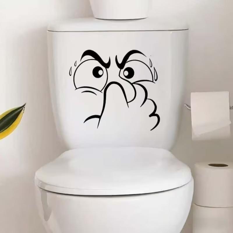 Annoyed Face Toilet Lid Sticker