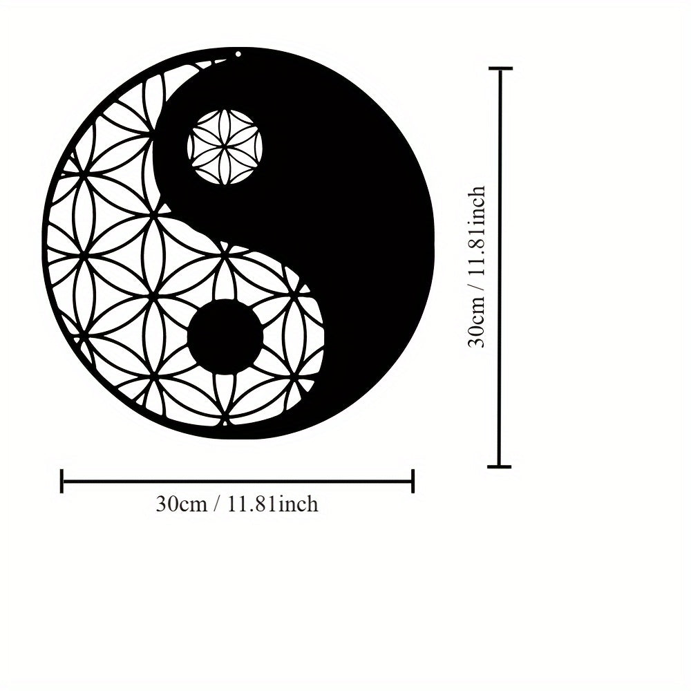 Sacred Geometry Yin Yang Metal Wall Art