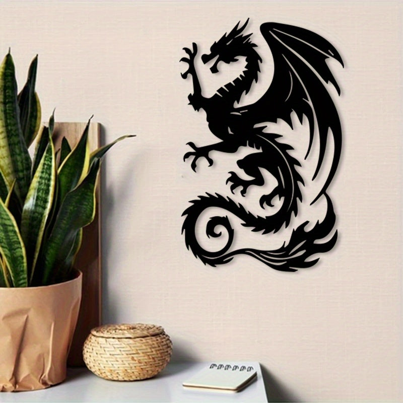 Curled Dragon Metal Wall Art