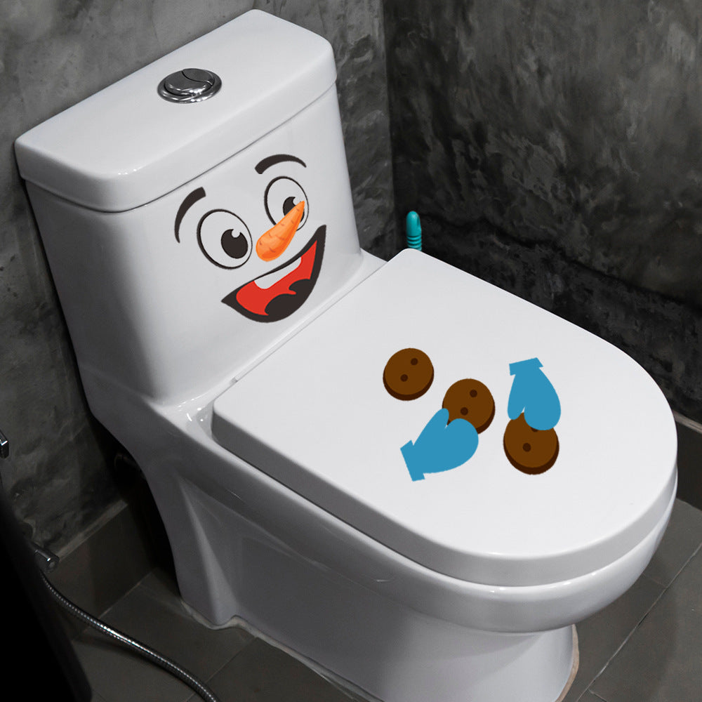 Snowman Toilet Decoration Sticker Set