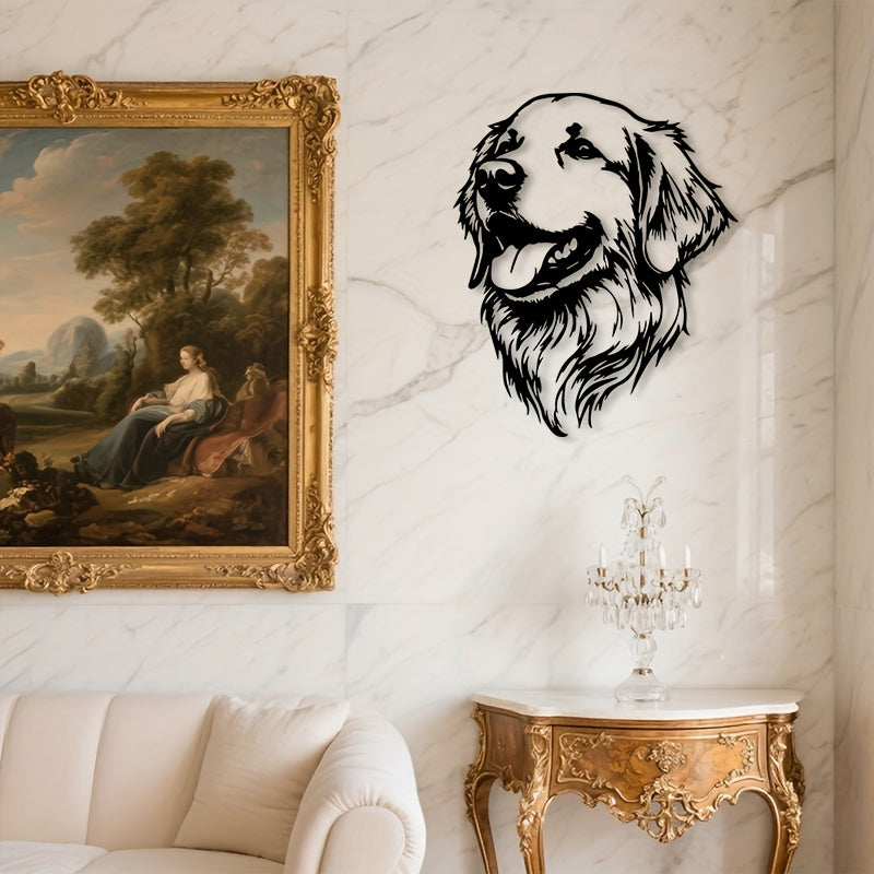 Golden Retriever Portrait Metal Wall Art