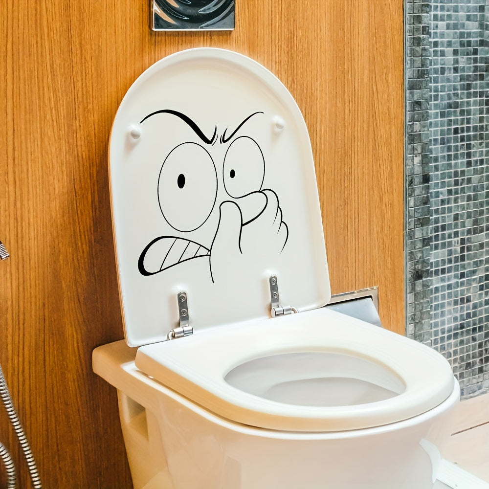 Grumpy Face Toilet Lid Sticker