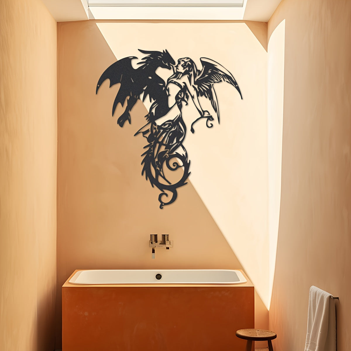 Warrior Dragon Metal Wall Art