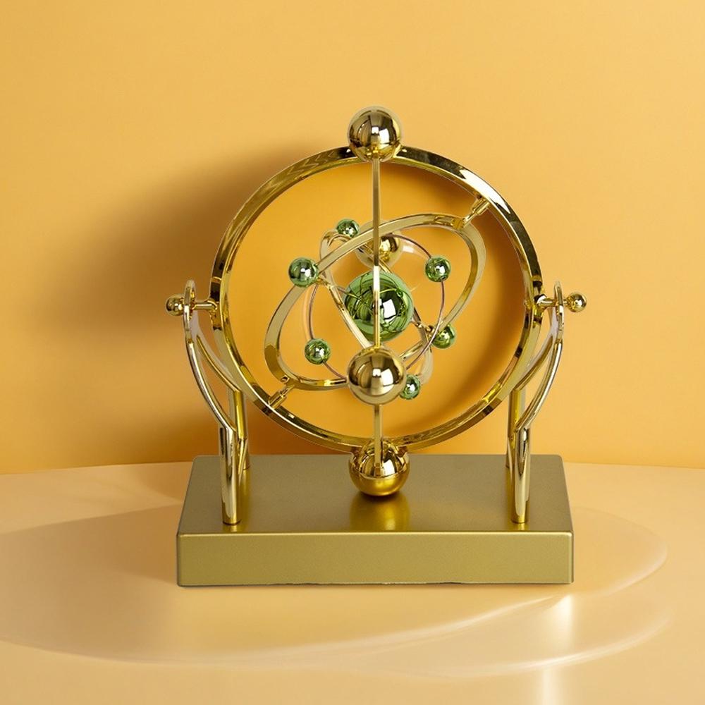 Golden Gyroscopic Orbit Sculpture Decoration