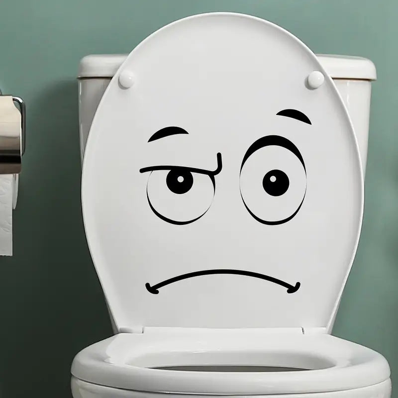 Unimpressed Face Toilet Lid Sticker