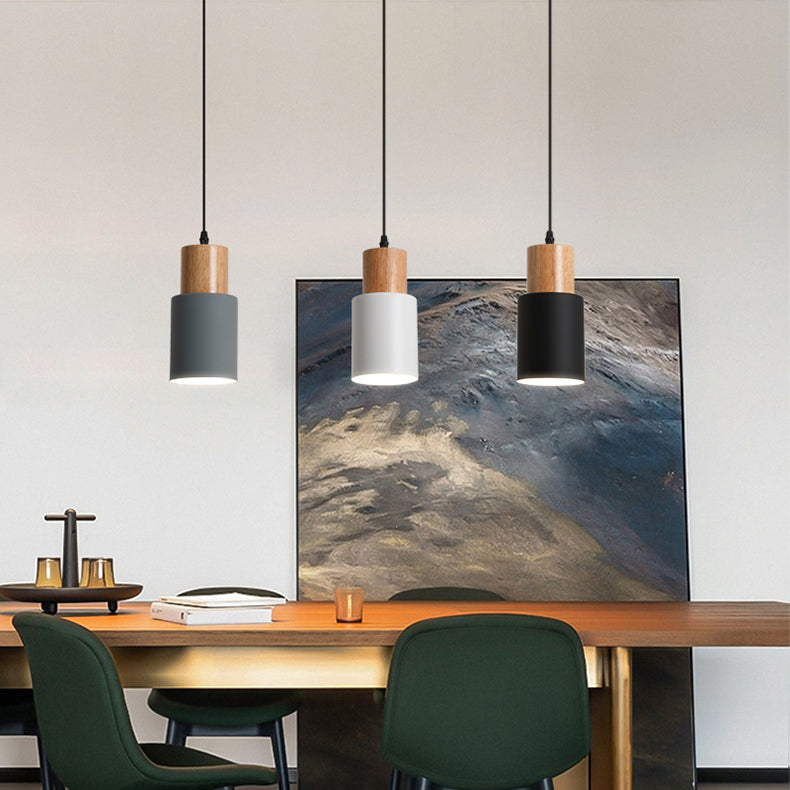 Nordic Concrete Wood LED Pendant Light