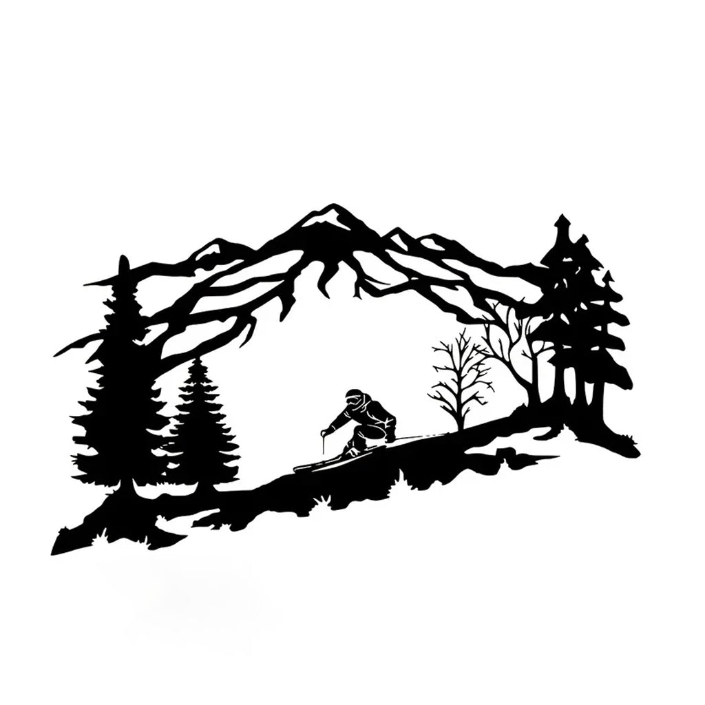 Mountain Skier Adventure Metal Wall Art