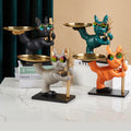 Tuxedo Bulldog Tray & Pole Key Holder