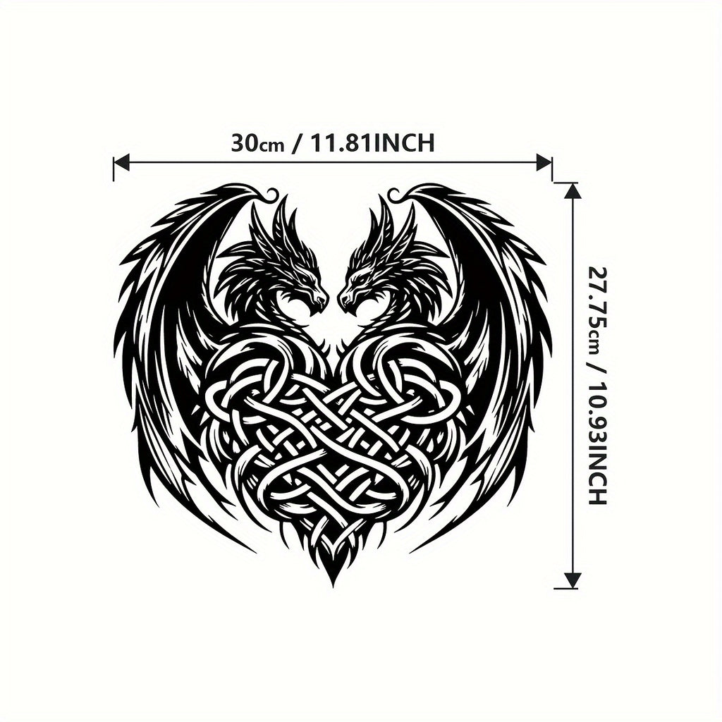 Nordic Dragon Heart Metal Wall Art