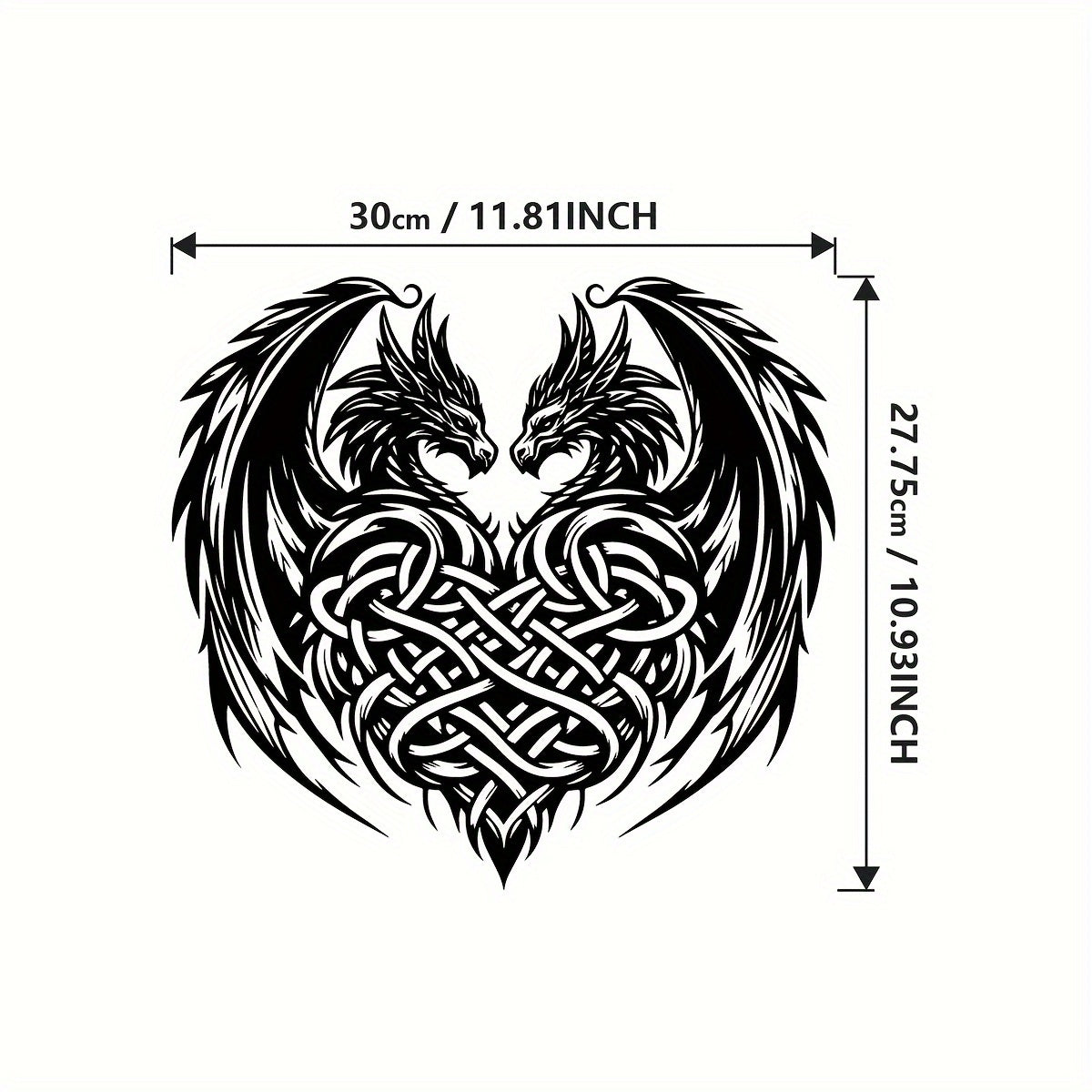 Nordic Dragon Heart Metal Wall Art