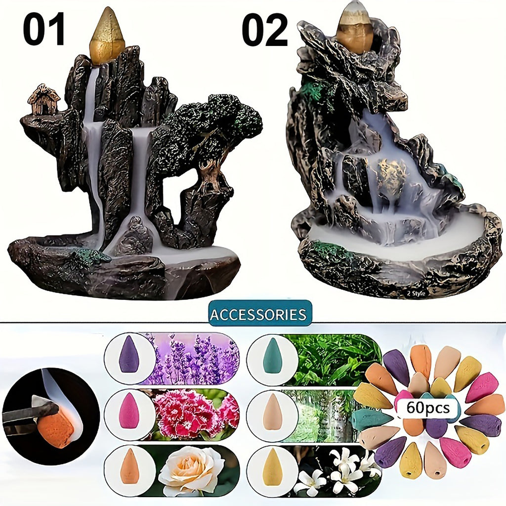 Mountain Waterfall Incense Burner