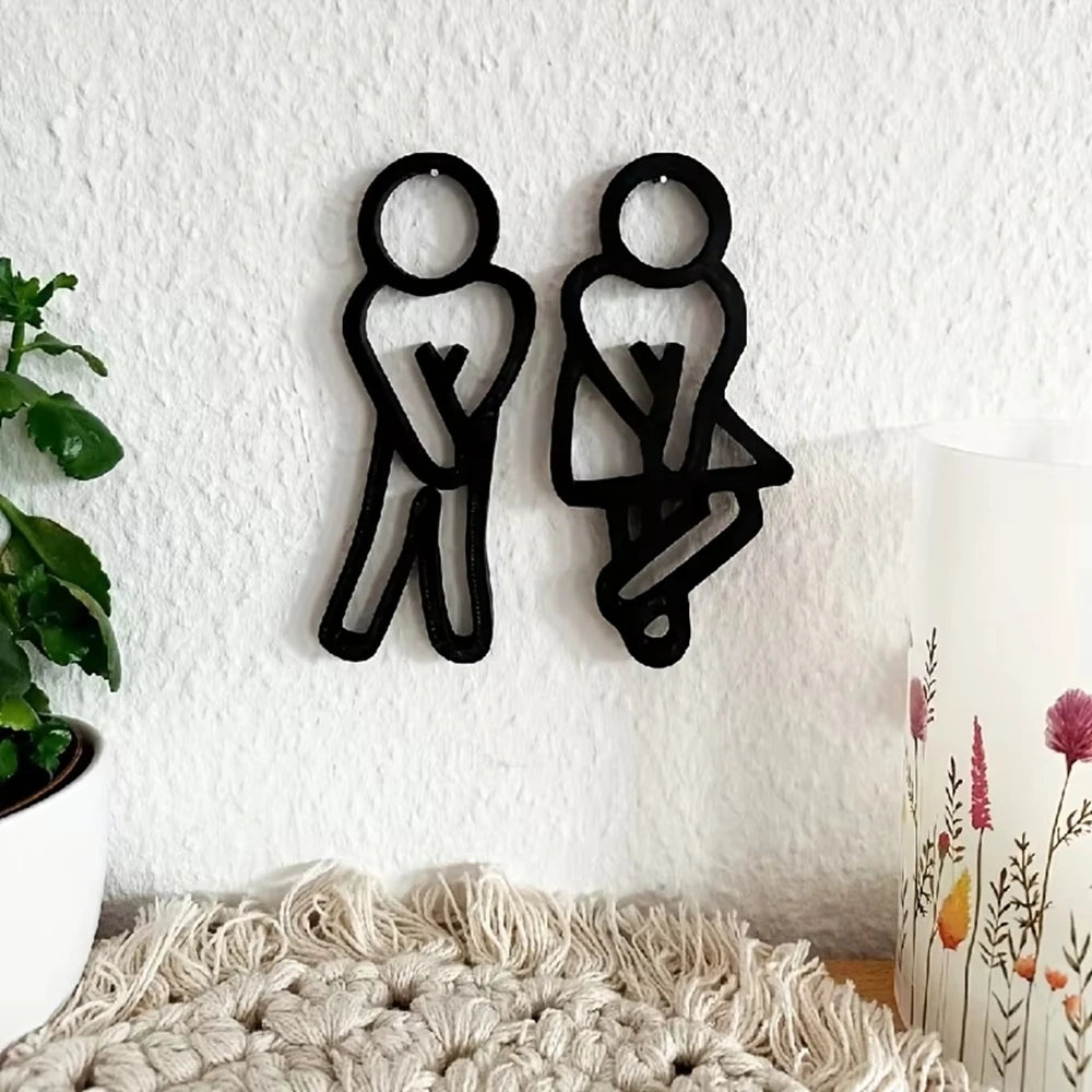 Sculptural Acrylic Toilet Sign Set