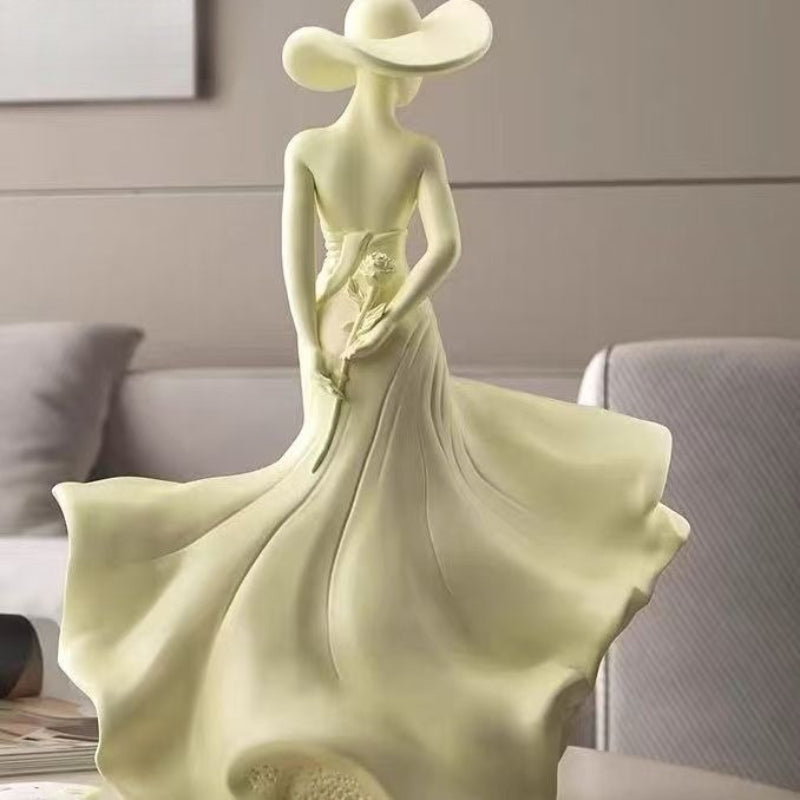 The Turning Back Elegant Lady Statue