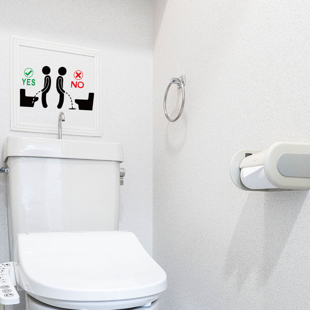 Toilet Seat Etiquette Instruction Sticker
