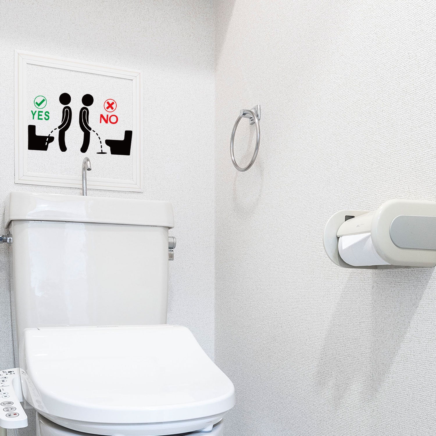 Toilet Seat Etiquette Instruction Sticker
