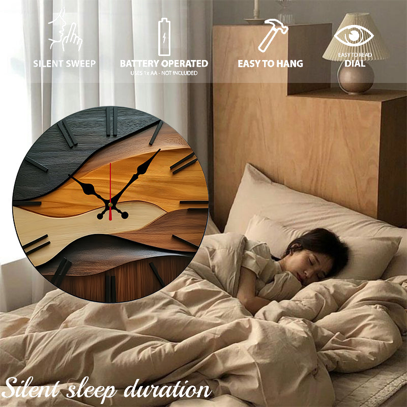Abstract Wood Grain Wall Clock