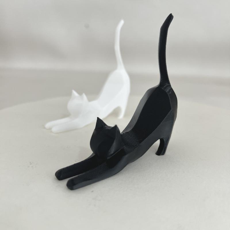 Nordic Geometric Stretching Cat Shelf Sculpture