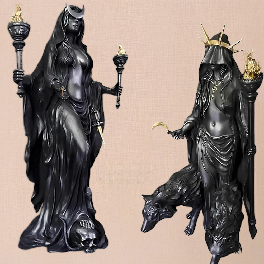 Black Hecate Goddess Statue