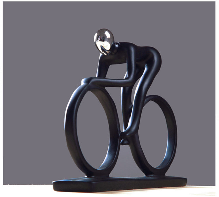 Modern Art Cyclist Couple Statue