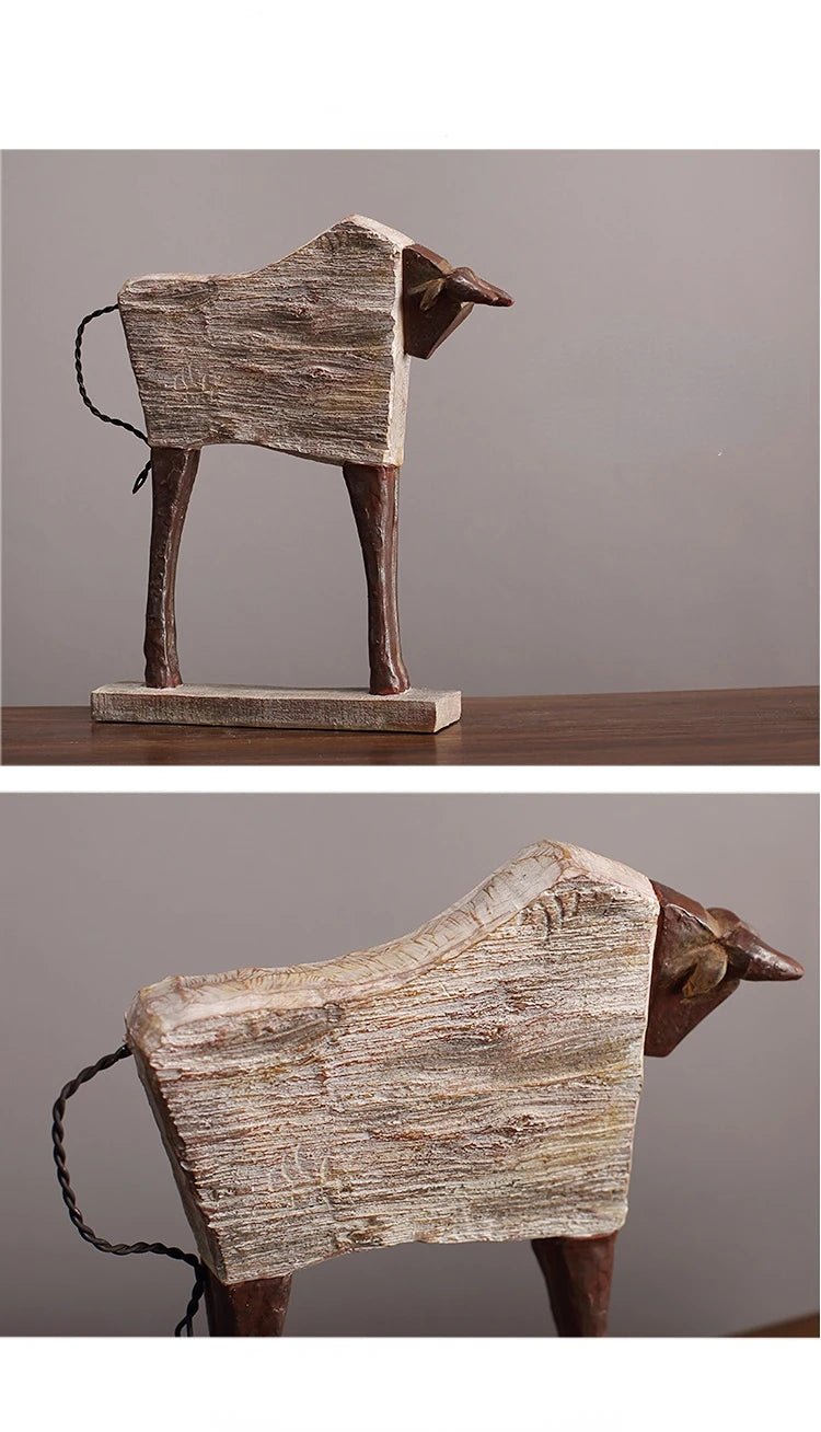 Antique Prehistoric Bull & Horse