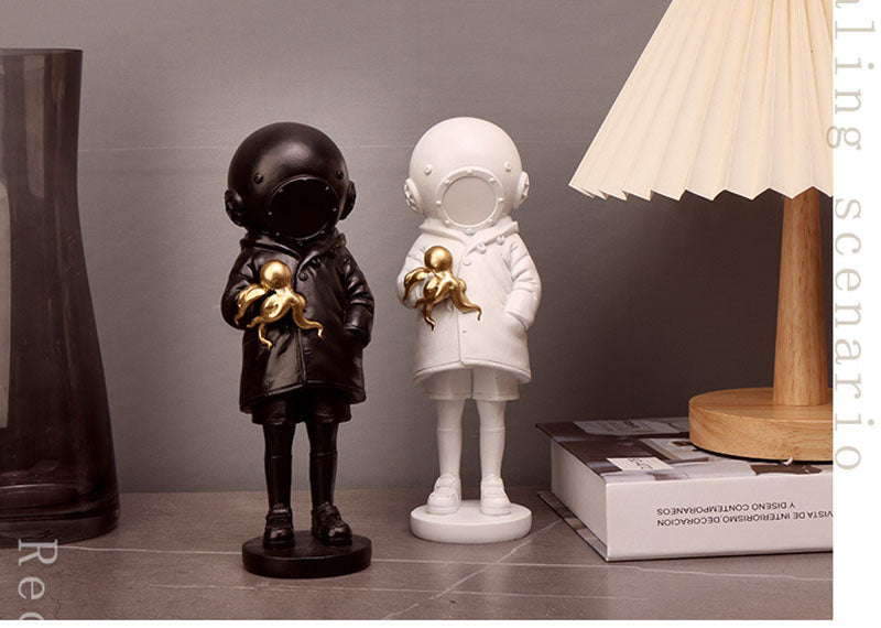 Underwater Girl & Pet Statue