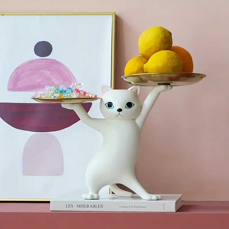 Cute Cat Butler Tray Sculpture