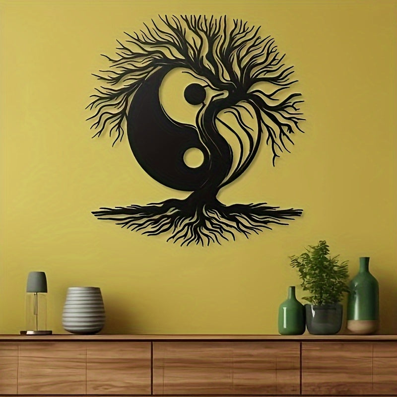 Tree of Life Yin Yang Metal Wall Art