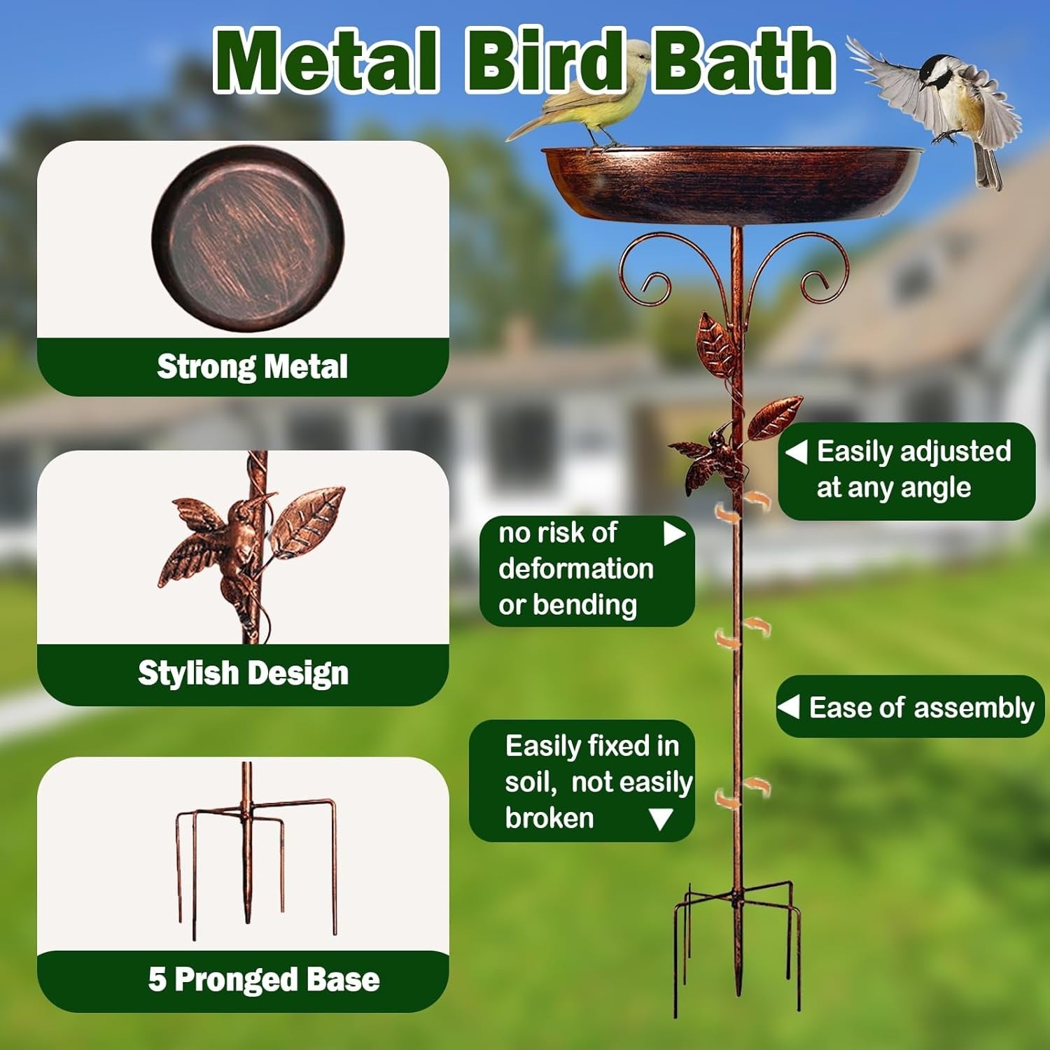 Bird Bath & Feeder Garden Decoration Set