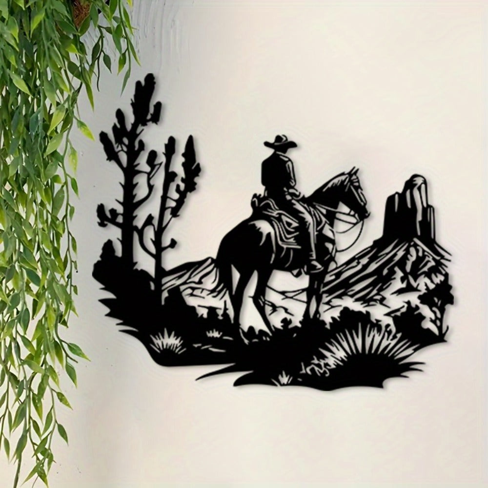 Cowboy Desert Ride Metal Wall Art