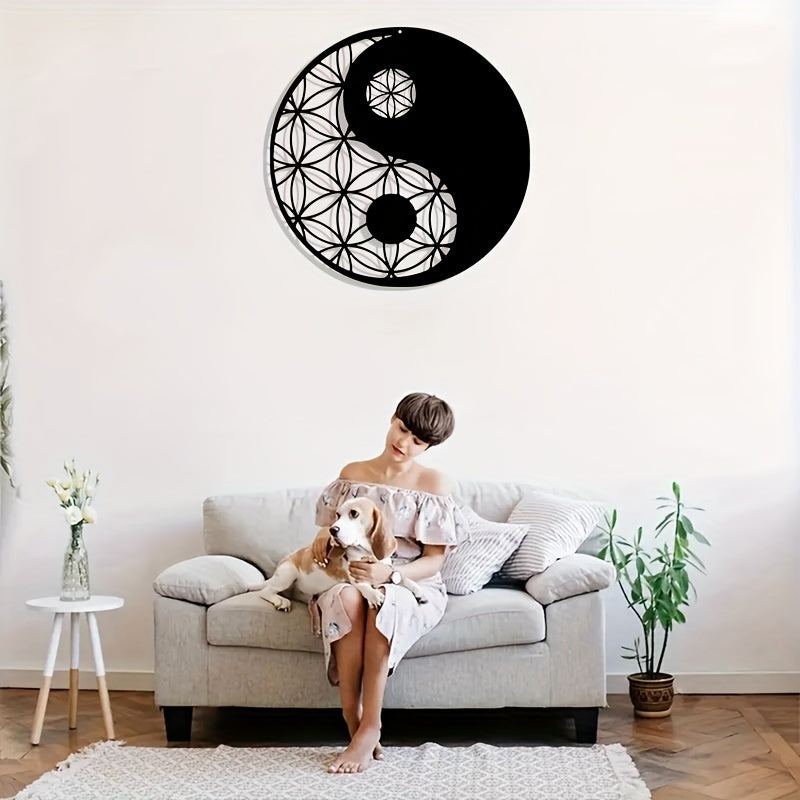 Sacred Geometry Yin Yang Metal Wall Art