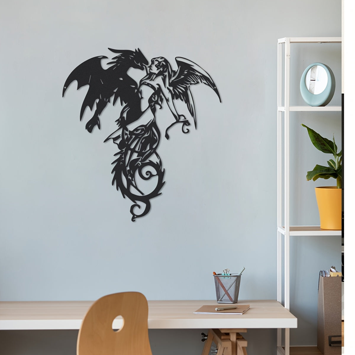 Warrior Dragon Metal Wall Art