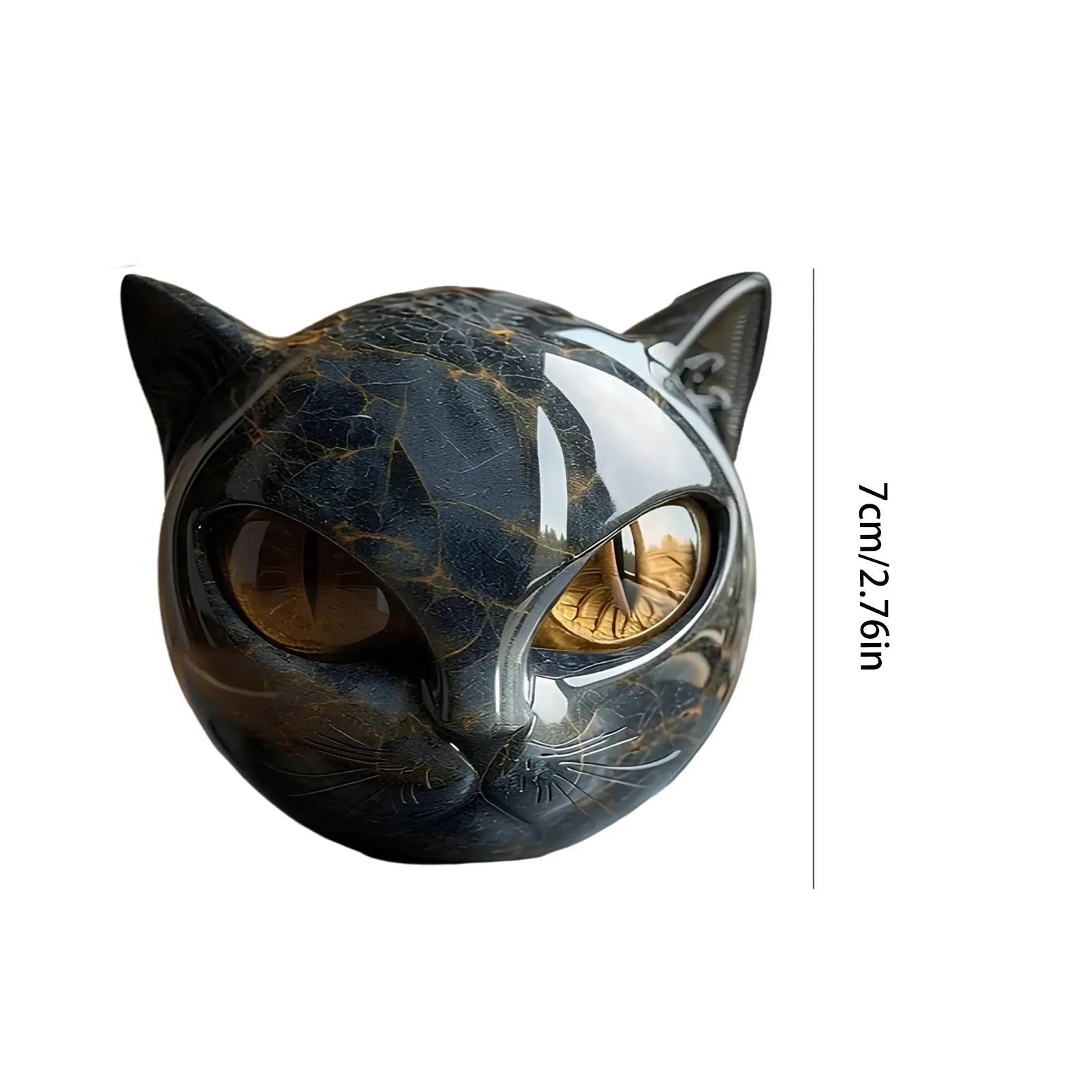 Modern Marble Cat Head Sculpture