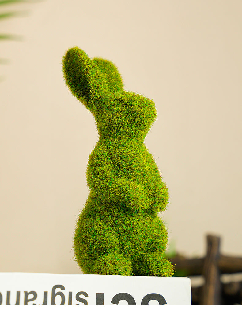 Cute Grass Bunny Modern Sculpture