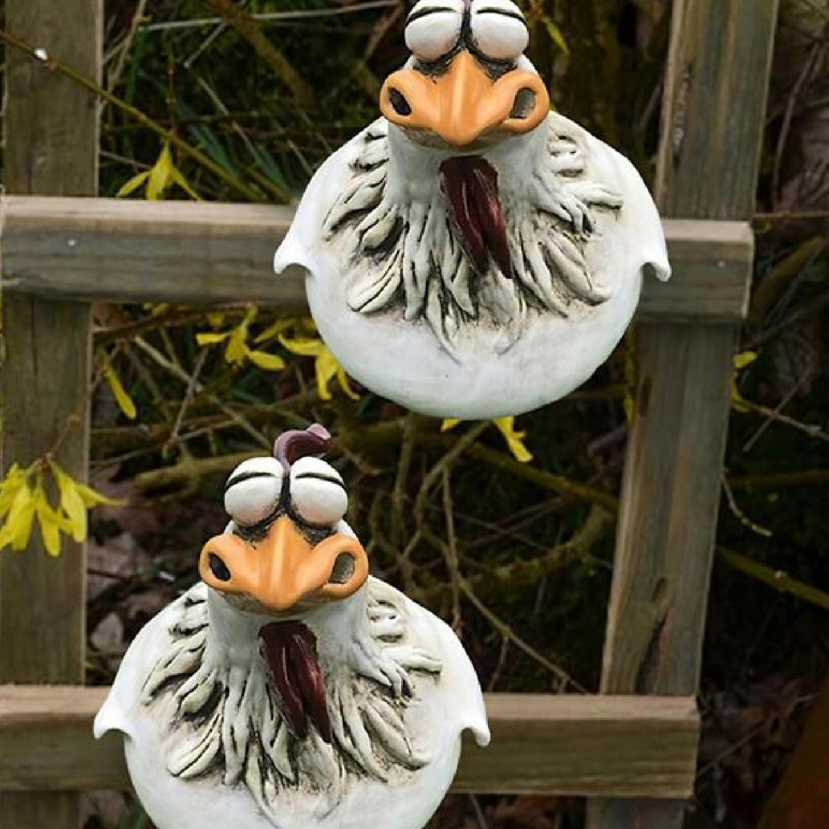 Funny Chicken Fence Decoration Statue