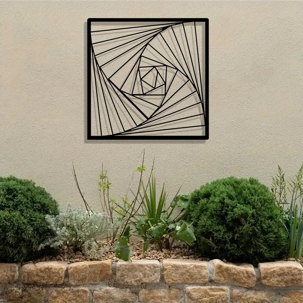 Geometric Spiral Metal Wall Art