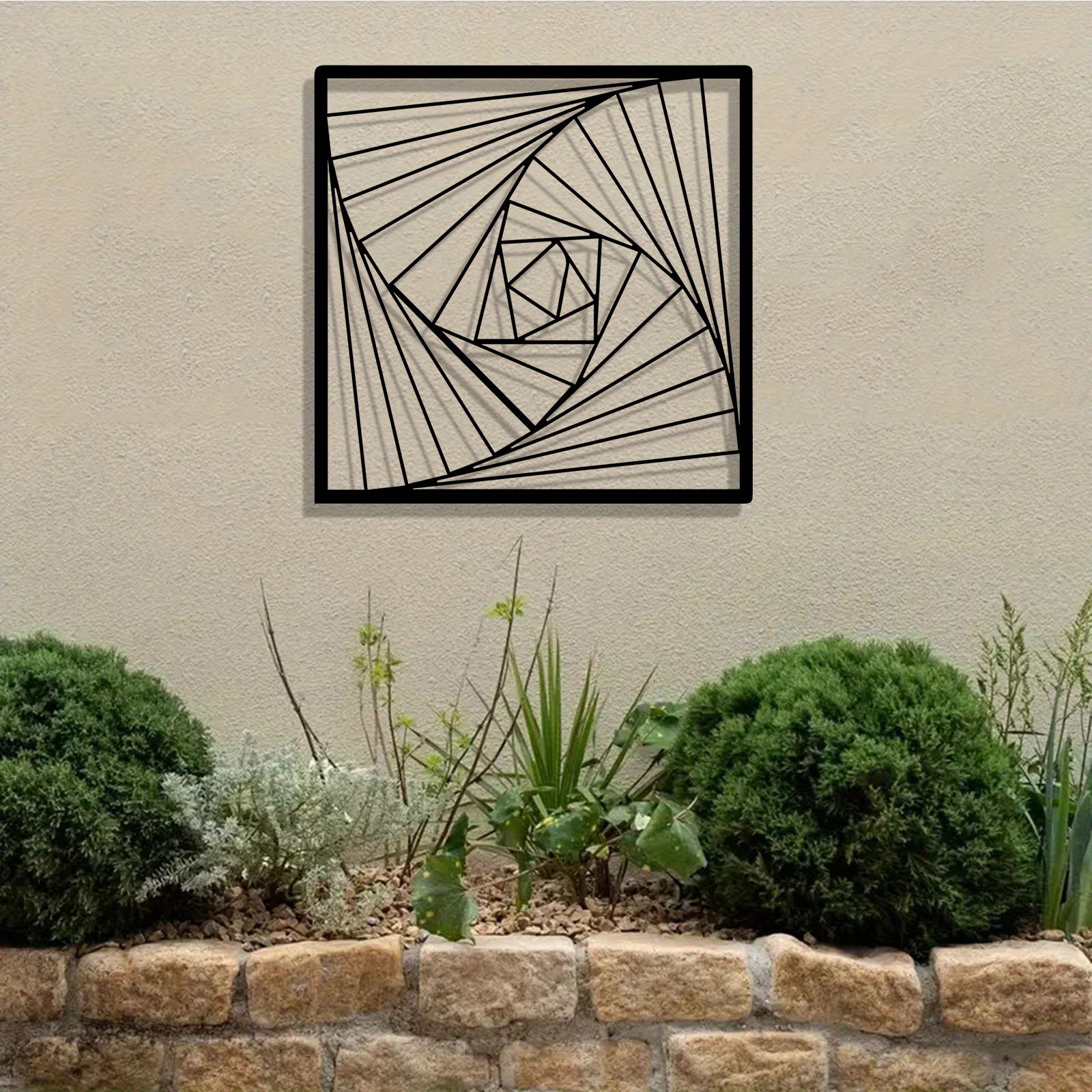 Geometric Spiral Metal Wall Art