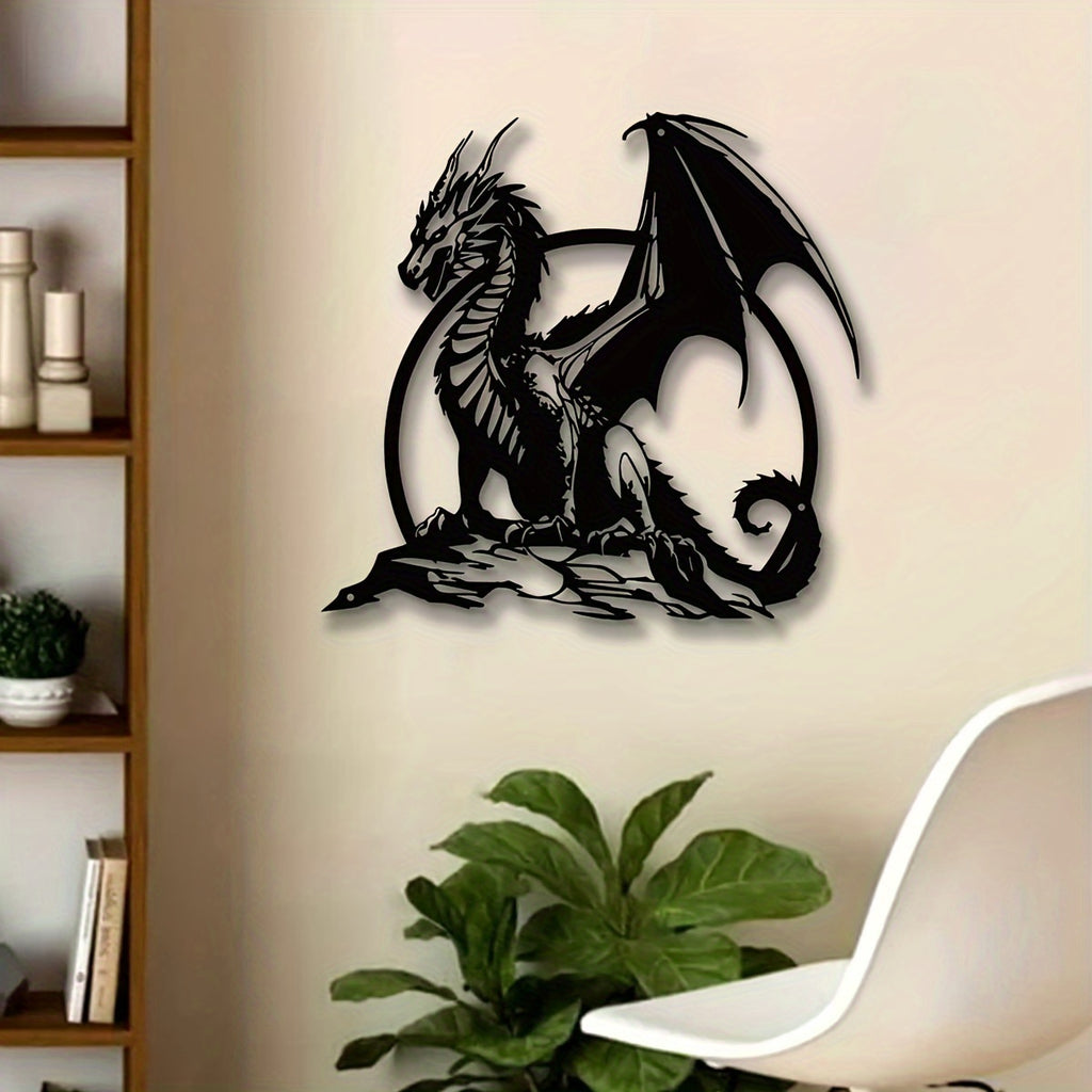 Perched Dragon Metal Wall Art