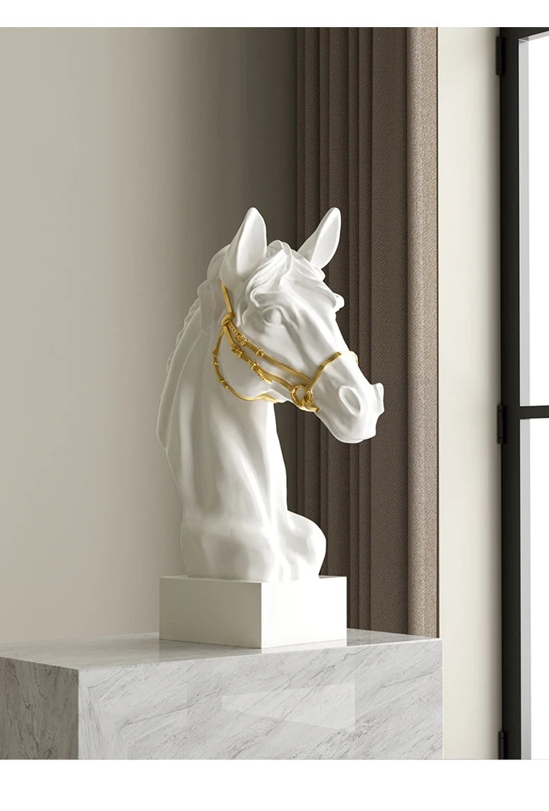 Modern Elegant Horse Head Bust Sculpture