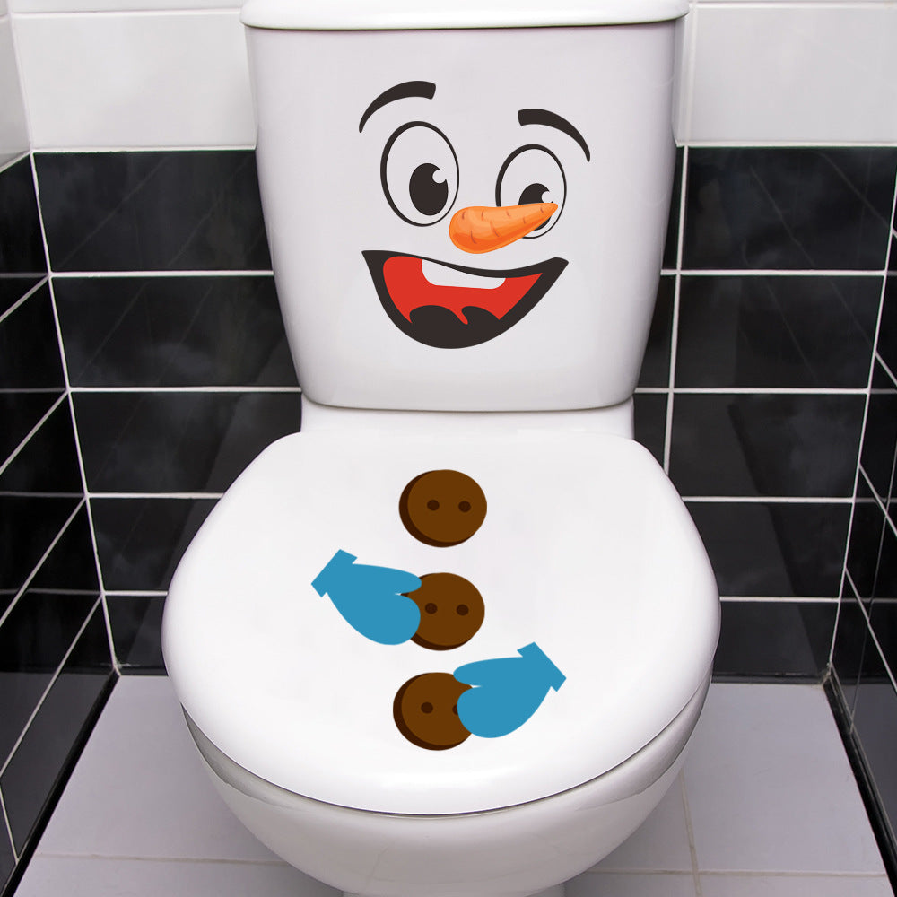 Snowman Toilet Decoration Sticker Set